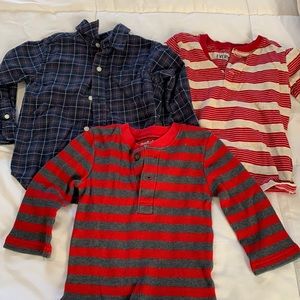 3 boy’s long sleeve shirts, size 2t.